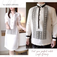 【COD】 MODERN FILIPINIANA COUPLE BARONG PURE EMBROIDERED FOR MEN AND WOMEN