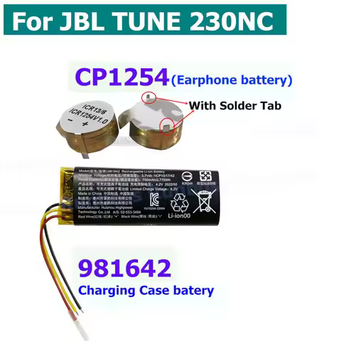3PCS/Lot 3.7V 981642 750mAh Lithium Battery for JBL Tune 230NC 230 NC TUNE230NC TWS Wireless Bluetoo