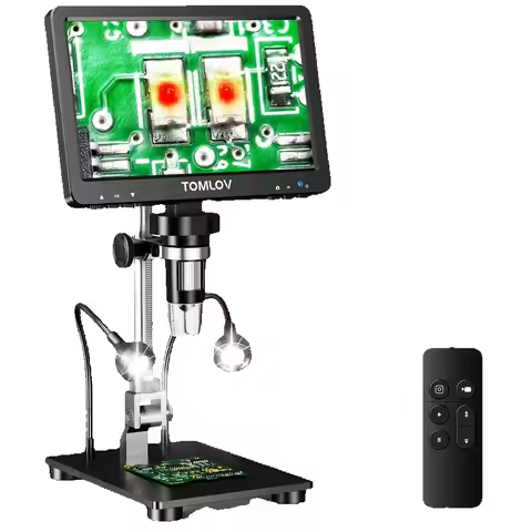 TOMLOV HDMI Digital Microscope 7'' DM9 Pro IPS Screen Microscopes 1200X Entire Coin View 16MP Profes