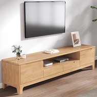TV Cabinet All Wood Rubber Wood Almari TV Kabinet Kayu TV Storage Console Furniture Rack TV Living R