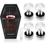 4 Pairs of Vampire Teeth Jewelry, Vampire Fangs with Toothpaste, Halloween Terror False Teeth, Cospl