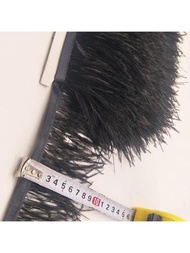批發1碼長的白色鴕鳥毛邊緣羽毛緞帶,3-3.5英寸/7-9cm寬度,適用於裁縫手工藝品和服裝裝飾