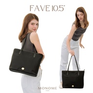 FAVE 10.5 นิ้ว  Tote bag กระเป๋าโท้ท ผ้าพรีเมียมไนลอน สายหนังแท้ MONOME