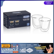 [sgstock] DeLonghi 5513284151 Double Walled Thermo Espresso Glasses, Set of 2