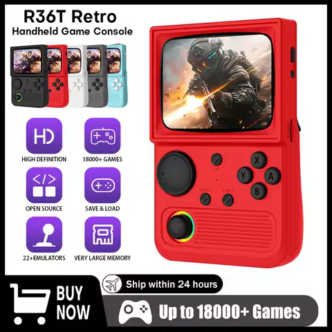 AISLPC R36T Retro TV Handheld Game Console 22000+Games EmuELEC System 3.5 Inch IPS Screen 64/128GB P