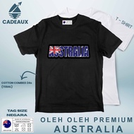 AUS FLAG SOUVENIR T-Shirt AUSTRALIA T-Shirt Cotton Combed 24s SOUVENIR PREMIUM GIFT