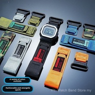 18mm Velcro Nylon Canvas Watch Strap, Durable Outdoor Replacement Band, Special Convex Interface for