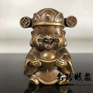 Pure Copper God of Wealth Statue Lucky Fortune God of Wealth Bronze Statue Ornaments Antique Househo