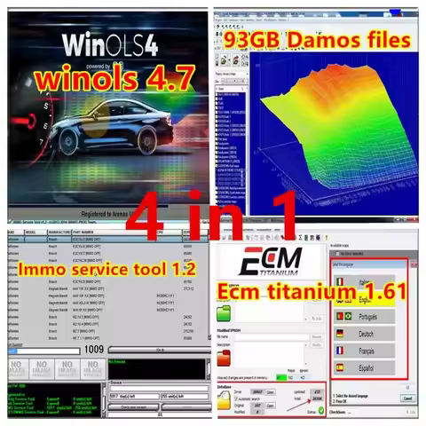 Winols 4.7 Software+ 93GB WINOLS DAMOS Mappacks NEW 2022 2021 2020 Chip Tuning Maps Files immo servi
