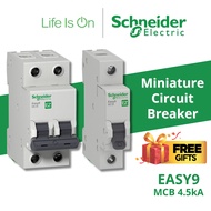Schneider Electric Easy9 Miniature Circuit Breaker (MCB), 4500A, 230V, 1P/2P, 6A-63A  (EZ9F34106)