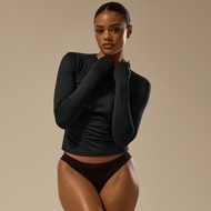 Fitted Long Sleeve Crewneck Fits Everyone Top Winter Cosy Lounge Cute Sexy Everyday Lounge Essential