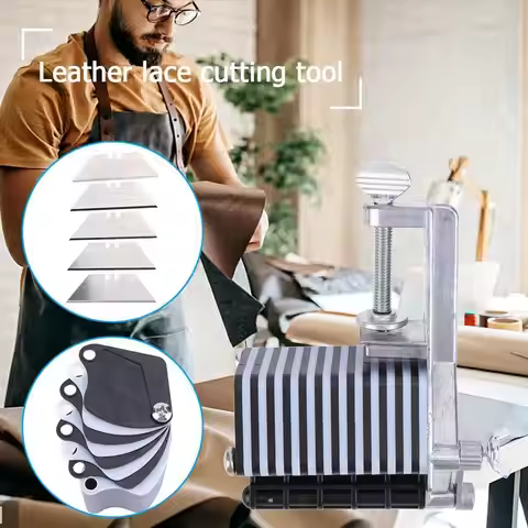 Stainless Steel Manual Feed Leather Desk Lace Cutter Tool Leather Cutter Leather Lace Maker for Frin