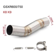 Slip-on Motorcycle Exhaust Middle Link Pipe 51mm Muffler Escape Section Adapter Tube GSXR 600 750 K6