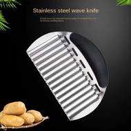 ONLYGOODS Potato Slicer, Stainless Steel with Handle Potato Cutter, Chopping Tools Heavy Duty Wavy V