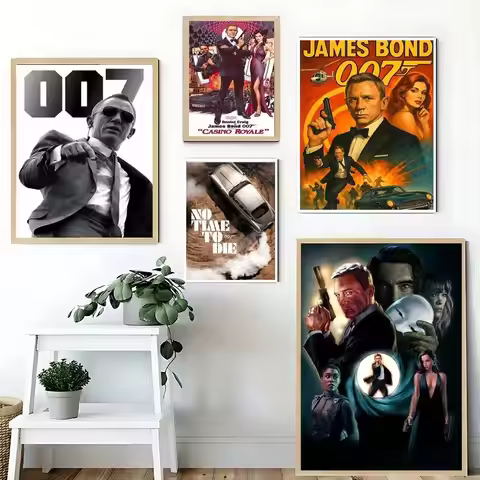Cool J-James Bond Poster Home Decor Poster Paper Print For Living Room Bedroom Entryway Bar Cafe Wal