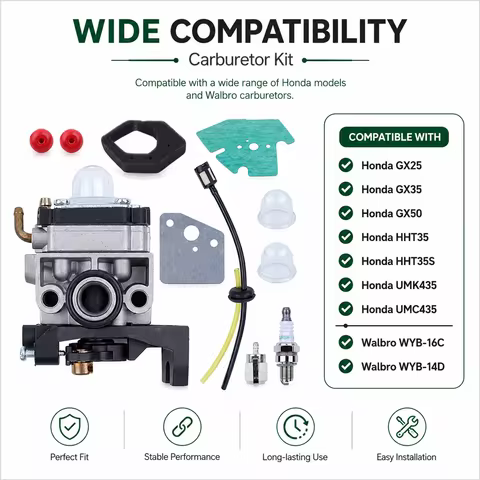 Carburetor Fuel Line Filter Primer Pump Kit For Honda GX35 GX25 GX50 HHT35S UMK435 Tune Up Parts 172