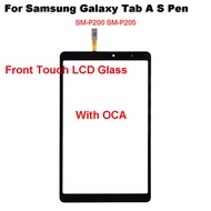 For Samsung Galaxy Tab A S Pen Wi-Fi 3G SM-P200 SM-P205 P200 P205 Touch Screen + OCA LCD Front Glass Panel Replacement parts
