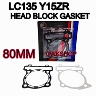 HEAD BLOCK GASKET LC135 Y15ZR HEAD BLOCK GASKET ONLY 2PCS LEO 74MM 76MM 78MM 80MM HEAD BLOCK GASKET