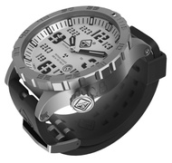 Heavy Water Diver(TM) Titanium Tritium Dive-Watch by Hazard 4(R): Bead-Blasted, WHT Dial/BLK Graphic