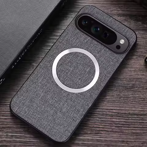 For Google Pixel 9 Pro Magsafe Magnetic Wireless Charging Leather Case For Google Pixel 9 Pro XL Sho