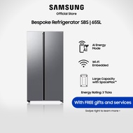 Samsung RS70F65Q3FSS SBS -AI Energy Mode Bespoke Refrigerator 655L Black DOI