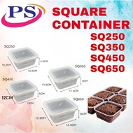 SQ250/SQ350/SQ450 -Bekas Plastik Segi Empat /  Disposable Square Container (25pcs/50pcs)