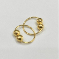Genuine 875 gold baby earrings, double round