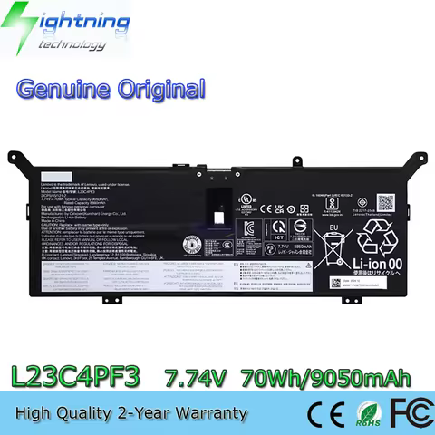 New Genuine L23C4PF3 L23M4PF3 7.74V 70Wh Original Battery for Lenovo Yoga Slim 7 14ILL10 15ILL9