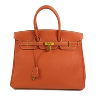 HERMES Fjord皮革Birkin 35手挽袋Sanguine