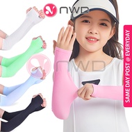 《 𝗦𝗢𝗟𝗔𝗥 𝗩𝗘𝗜𝗟 》 Kids Summer Handsock UV Protection Breathable Arm Sleeve Sarung Tangan Budak 儿童手套 NWD