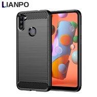 LIANPO For Samsung Galaxy A11 Samsung Galaxy M11 Phone Case Armor Carbon Fiber TPU Soft Silicone Bac