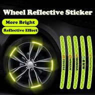 20 PCS Car Wheel Reflective Sticker Super Bright Reflective Strip Night Driving Luminous Stickers Car Accessories