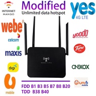 (Modified) 4G/Wifi 4 Antenna Lte CPE Unlocked Router 300Mbps Mobile Hotspot 4G Modem Broadband Router Sim Portable Wi-Fi Router Gateway