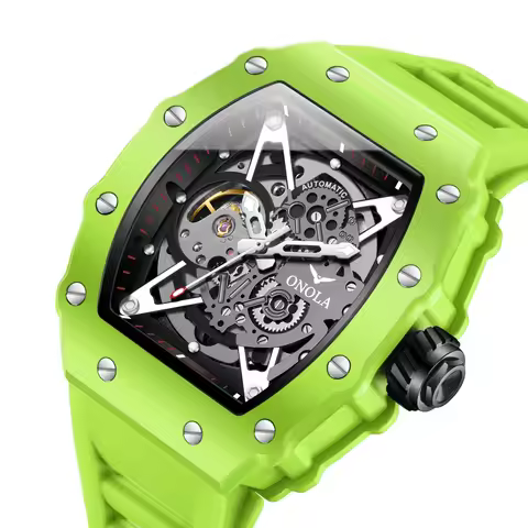 ONOLA men's automatic mechanical watch sports silicone strap waterproof watch