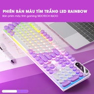 Bàn phím máy tính nút tròn SIDOTECH K600 gaming giả cơ 104 key đèn led chống nước công thái học hành
