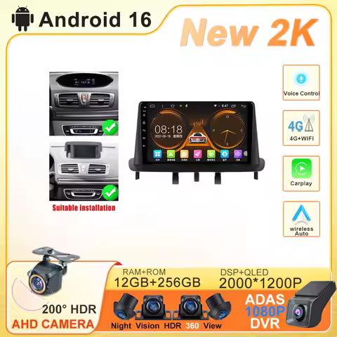 Car Radio Multimedia Android 16 Carplay For Renault Megane 3 Fluence Samsung SM3 2008-2014 navigatio