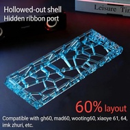 GH60 Keyboard Case Hollow Transparent 60% Key Layouts Out Keyboard Shell for Holy60/MAD60/GT60/Wooti