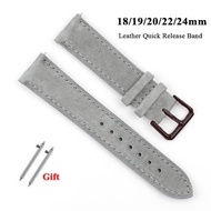 【Premium Quality】 Vintage Suede Watch Band 18mm 19mm 20mm 22mm Quick Release Cowhide Stitching Bracelet Watch Strap Replacement