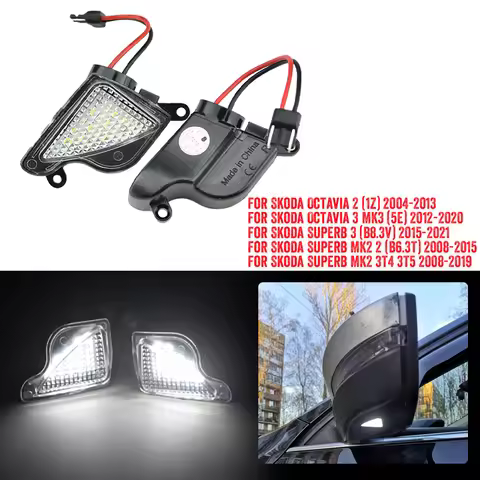 For Skoda Superb MK2 3T4 3T5 2008-2019 LED Under Side Mirror Light Lamp Puddle Lamp For Skoda Octavi