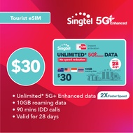 Singtel $30 5G+ Tourist Data eSIM