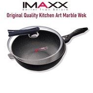 IMAXX Original Quality Korean Kitchen-Art Marble Stone Non-Stick Frying Wok Pan 32CM