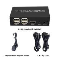 2 Cổng HDTV KVM Switch 4K HDMI USB 2.0 Nút Chọn 2X1 Với Bộ Điều Khiển Để Bàn Màn Hình Chia Sẻ Cho Bà