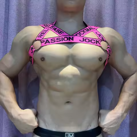 Jockmail Men Harness Body Chest Belt Lingerie Shoulder Strap Bondage Costume Clubwear Party Elastic 