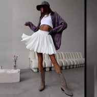 KY Stitching Agaric Edge Skirt Europe America 2024 Summer New Style Y2K Street Trend Stitching Mini 