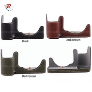 Leather Camera Half Case Cover Bag For Sony A6400 A6300 A6100 A6000 Cameras