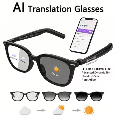 2026 New AI Smart Glasses,AI ChatGPT and Gemini-2.5 with 164 Translations Supported,Bluetooth Glasse