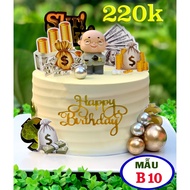 Fake cakes, cream-colored bakery display cakes