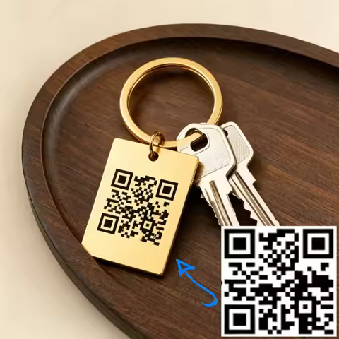 Custom QR Code Keychain, Laser Engraved Customized Personalized QR Code Lover Keychain Custom Scan f