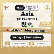 Asia 35 Countries eSIM 5G High Speed 10 Days | Unlimited Data | Bhutan eSIM | Instant Delivery