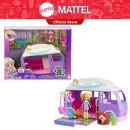 Polly Pocket Glamping Camper Van, Doll & Pet Playset, Camping & Food Accessories, Travel Toy